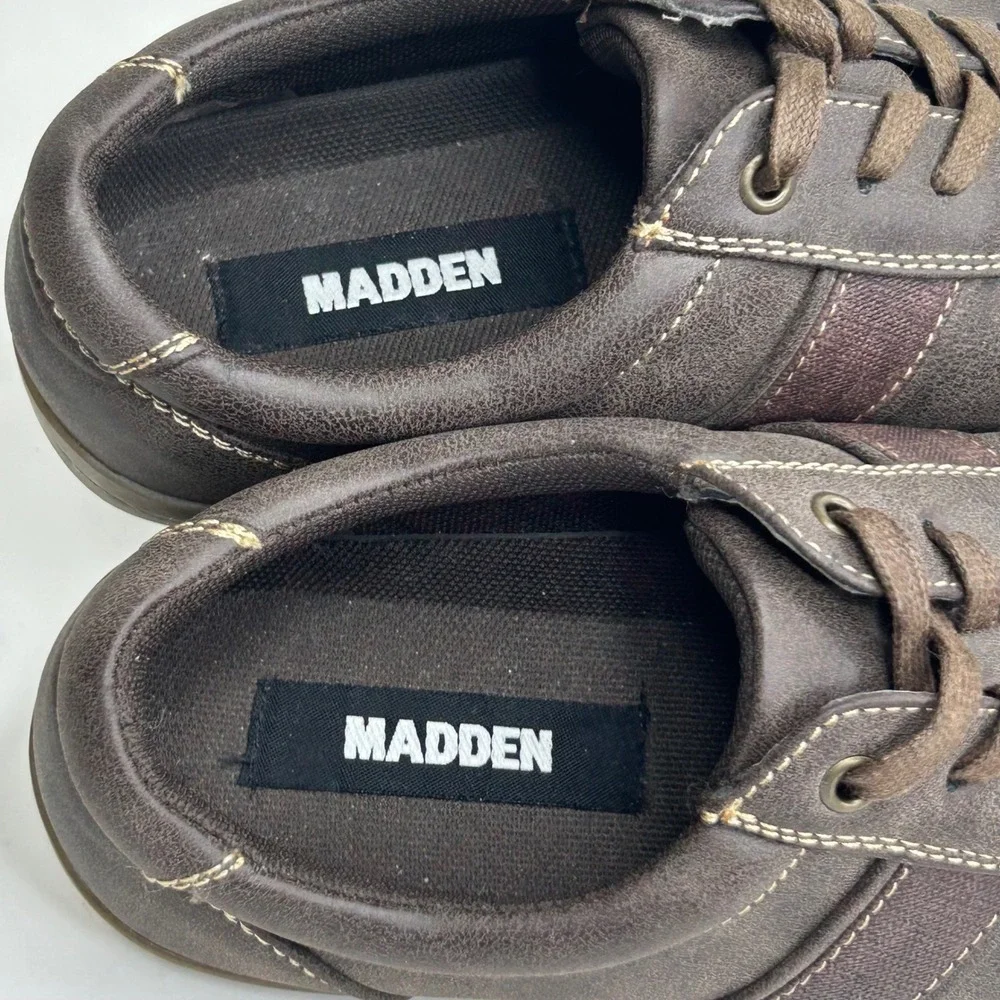 Madden M-Easel Mens Brown PU Leather Fashion Sneakers Size 9M Low Top Shoes